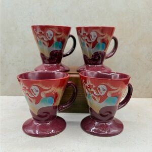 Set Of 4 Frangelico Demitassee Cups By Linda Frichtel Signed  "Musicians Dream"